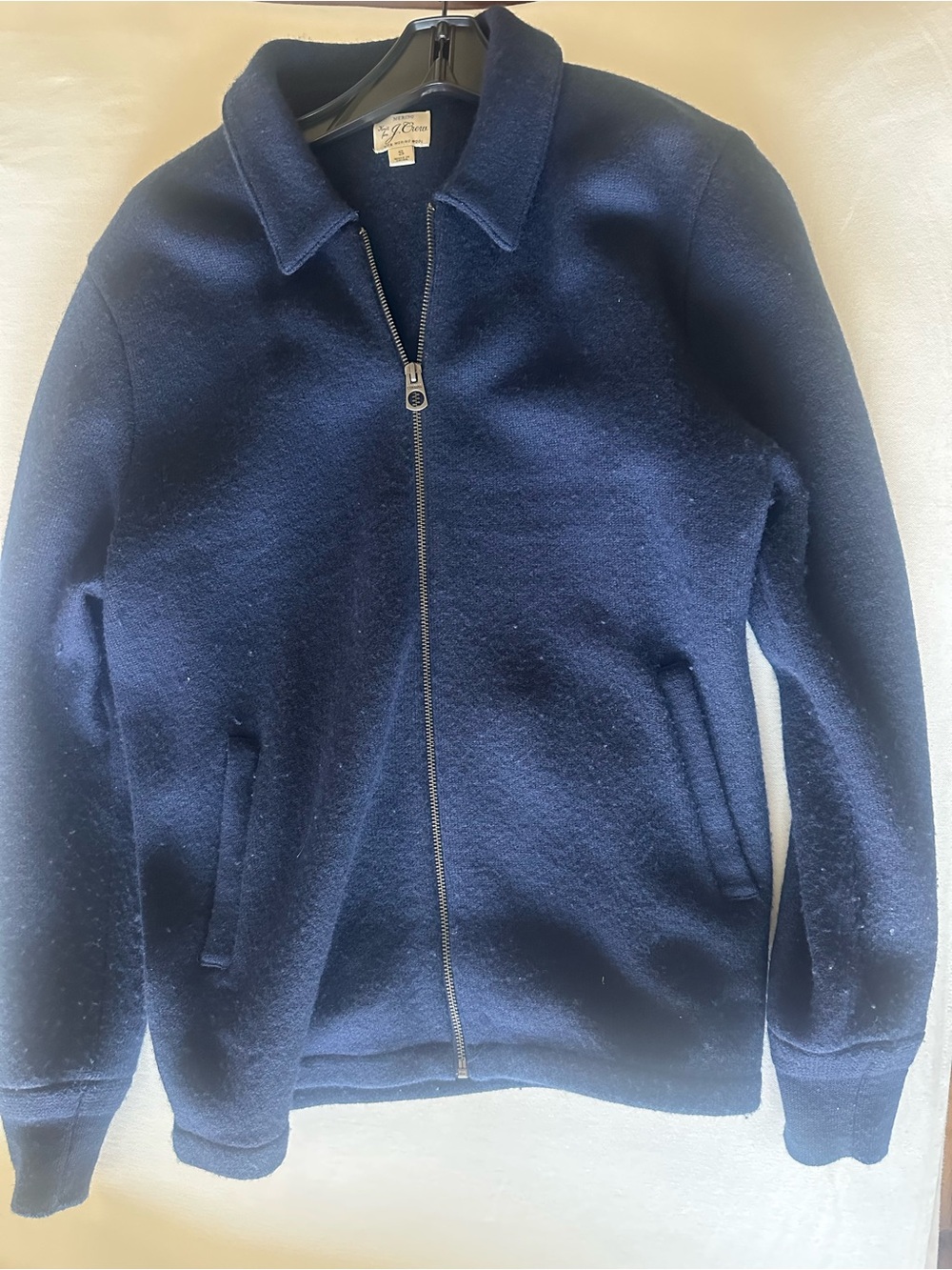 J. Crew Navy Full-Zip Wool Collar Jacket